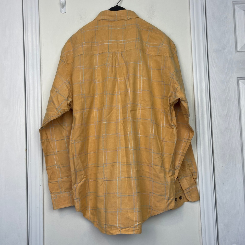 The Territory Ahead Mens M Button Up Cotton + Rayon Long Sleeve Yellow Check - Picture 4 of 9